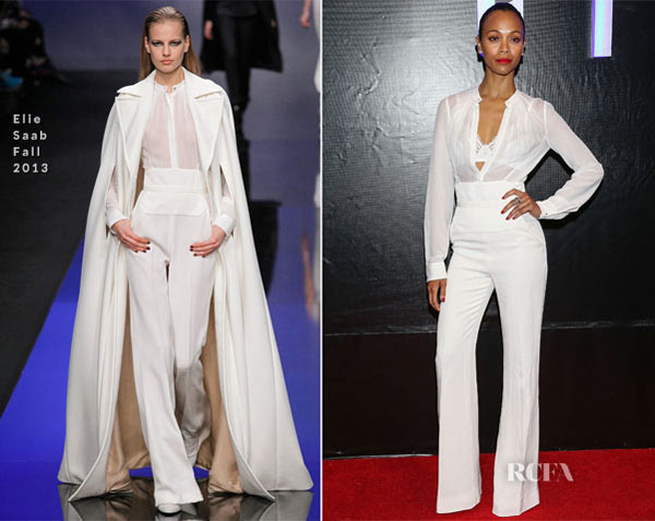 Zoe Saldana In Elie Saab – Star Trek Into Darkness Mexico Premiere/